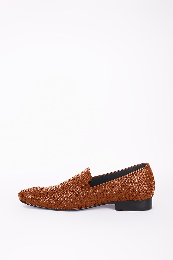 Tan Italian Leather Moccasins by Bubber Couture at Pernia's Pop Up Shop