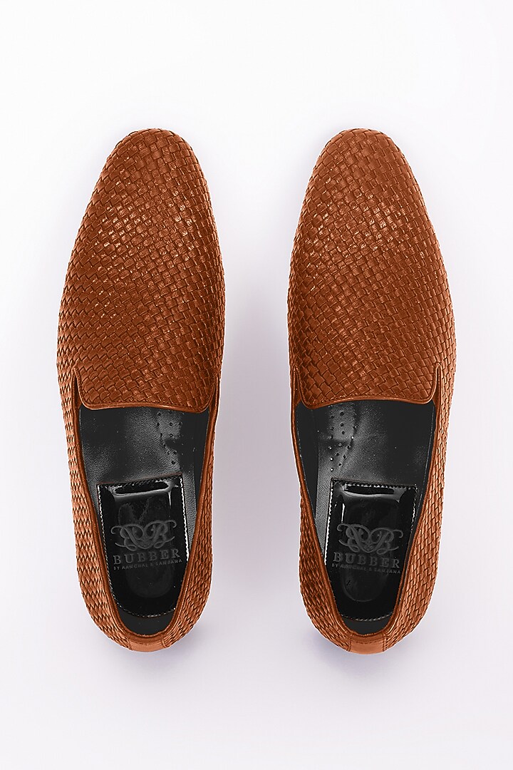 Tan Italian Leather Moccasins by Bubber Couture at Pernia's Pop Up Shop
