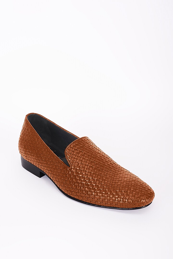 Tan Italian Leather Moccasins by Bubber Couture at Pernia's Pop Up Shop