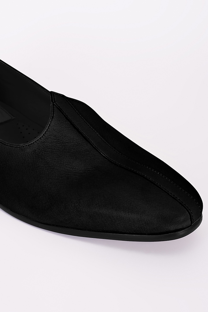 Black Italian Leather Mojris by Bubber Couture at Pernia's Pop Up Shop