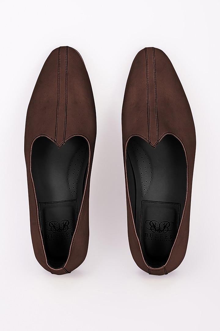 Brown Italian Leather Mojris by Bubber Couture at Pernia's Pop Up Shop