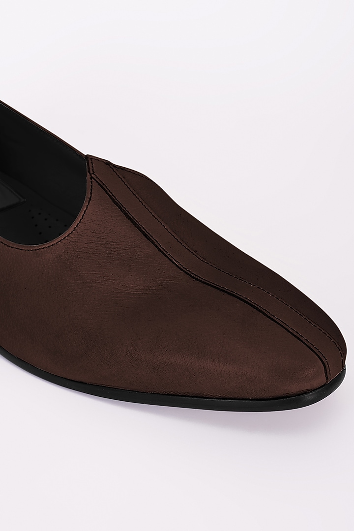 Brown Italian Leather Mojris by Bubber Couture at Pernia's Pop Up Shop