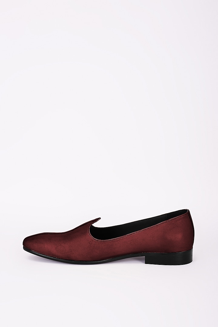 Burgundy Italian Leather Mojris by Bubber Couture at Pernia's Pop Up Shop