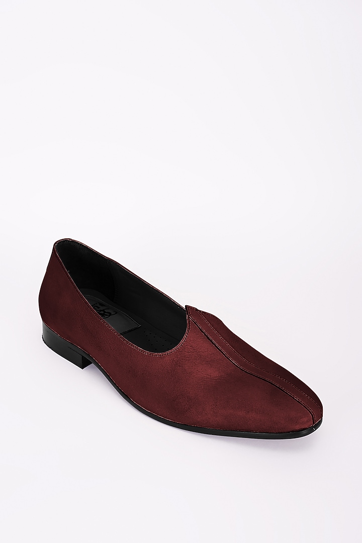 Burgundy Italian Leather Mojris by Bubber Couture at Pernia's Pop Up Shop