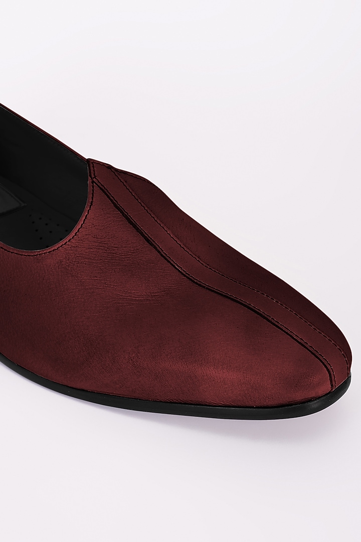 Burgundy Italian Leather Mojris by Bubber Couture at Pernia's Pop Up Shop