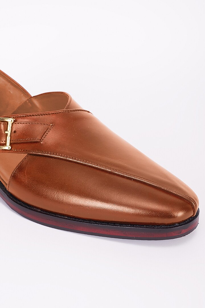 Tan Italian Leather Peshawari Sandals by Bubber Couture at Pernia's Pop Up Shop