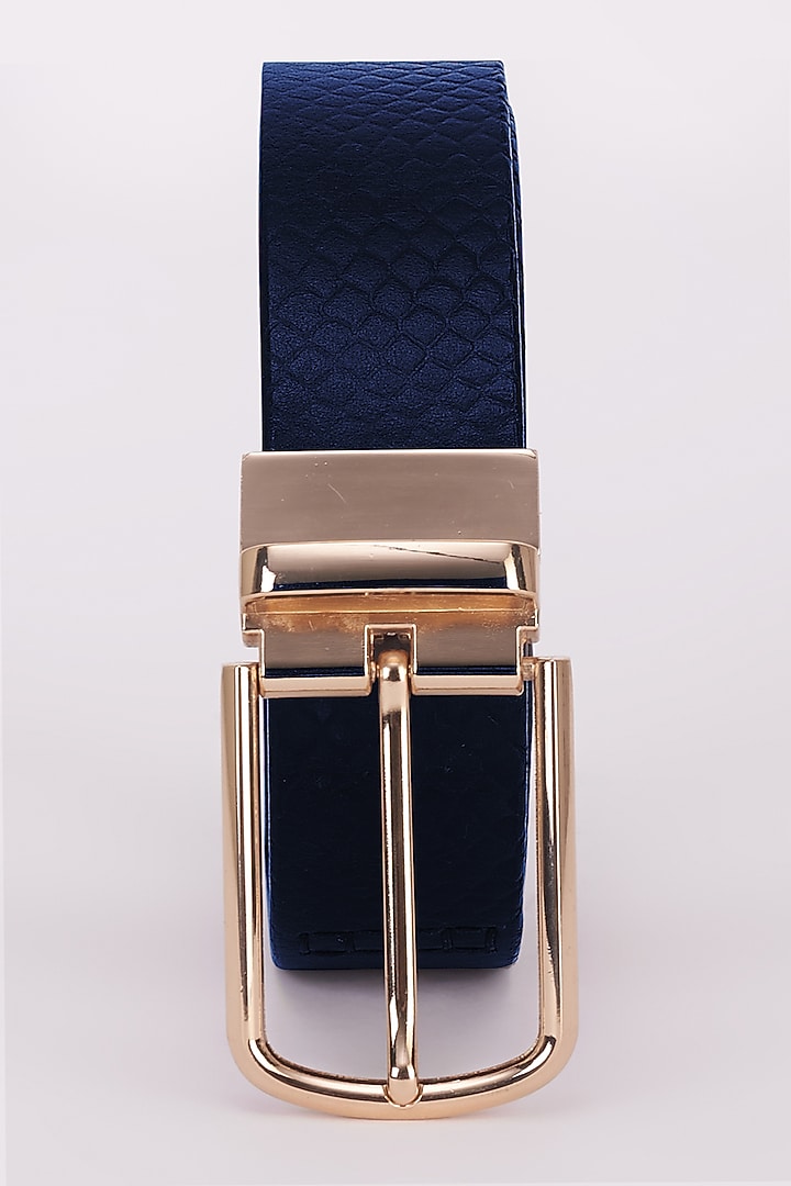 Navy Blue Italian Leather Belt by Bubber Couture at Pernia's Pop Up Shop