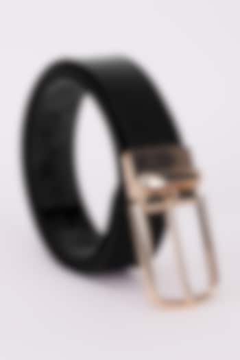 Black Italian Leather Belt by Bubber Couture