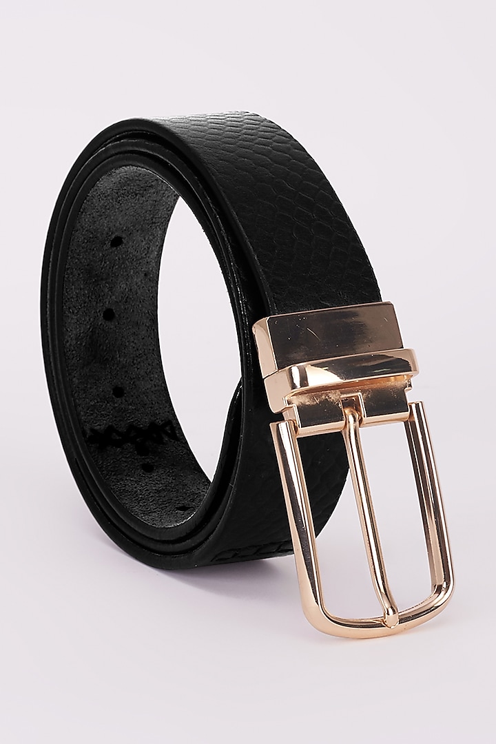 Black Italian Leather Belt by Bubber Couture