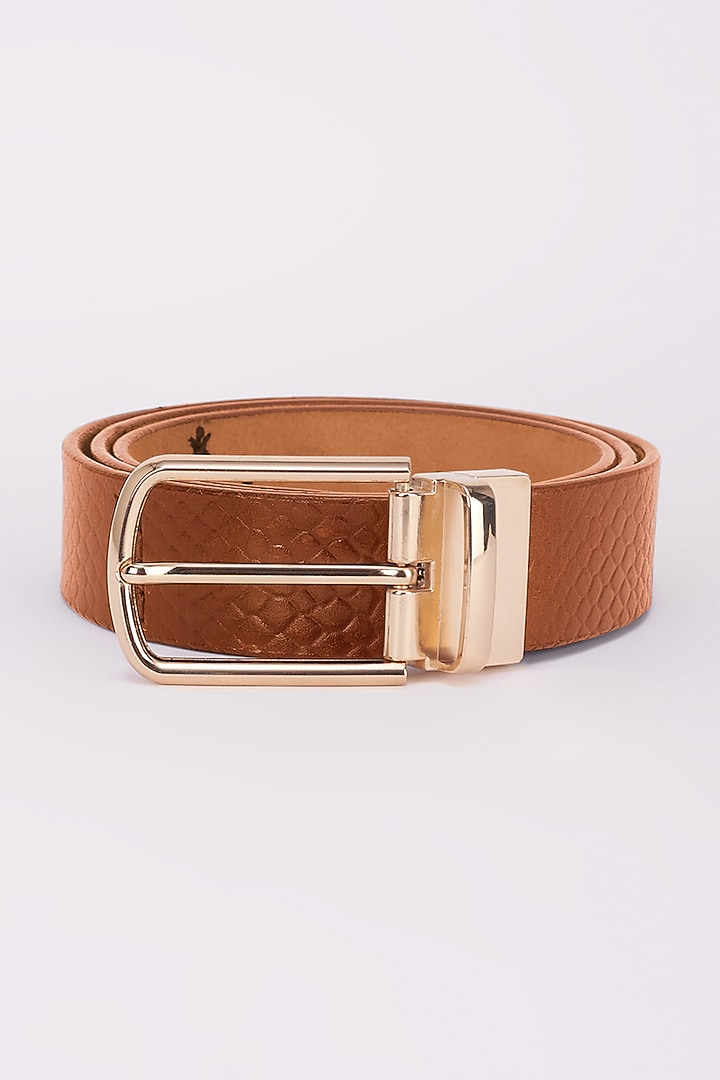 Tan Italian Leather Belt by Bubber Couture at Pernia's Pop Up Shop
