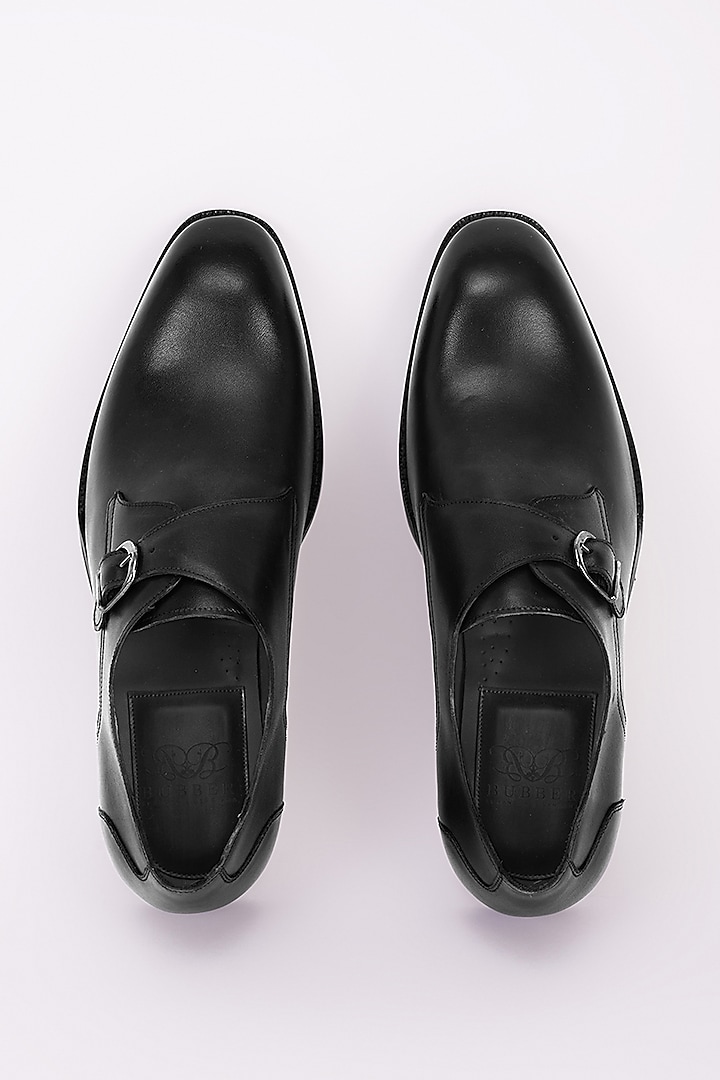 Grey Italian Leather Monk Strap Shoes by Bubber Couture at Pernia's Pop Up Shop