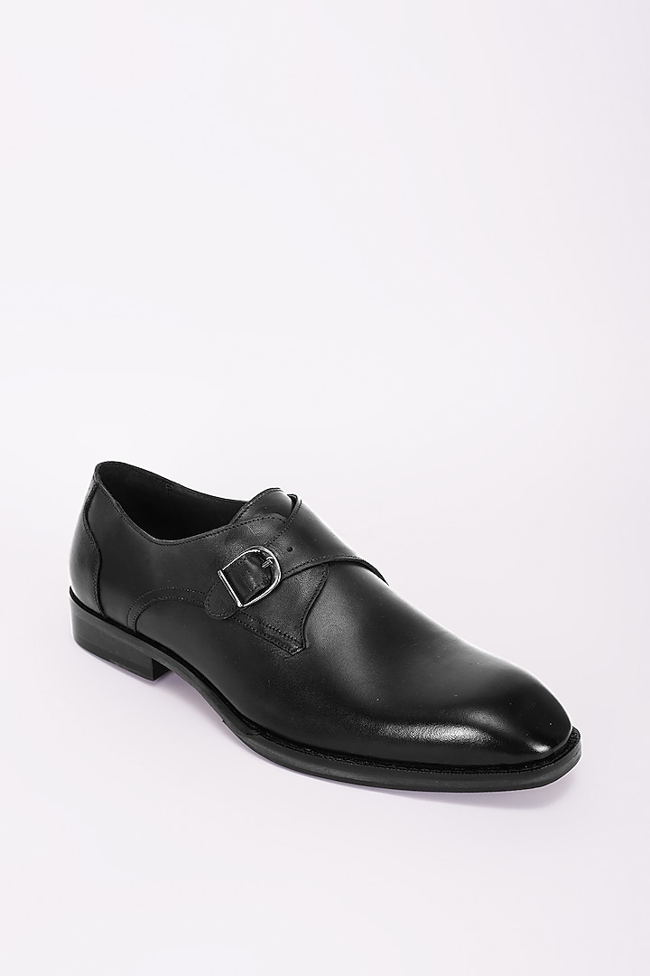 Grey Italian Leather Monk Strap Shoes by Bubber Couture at Pernia's Pop Up Shop