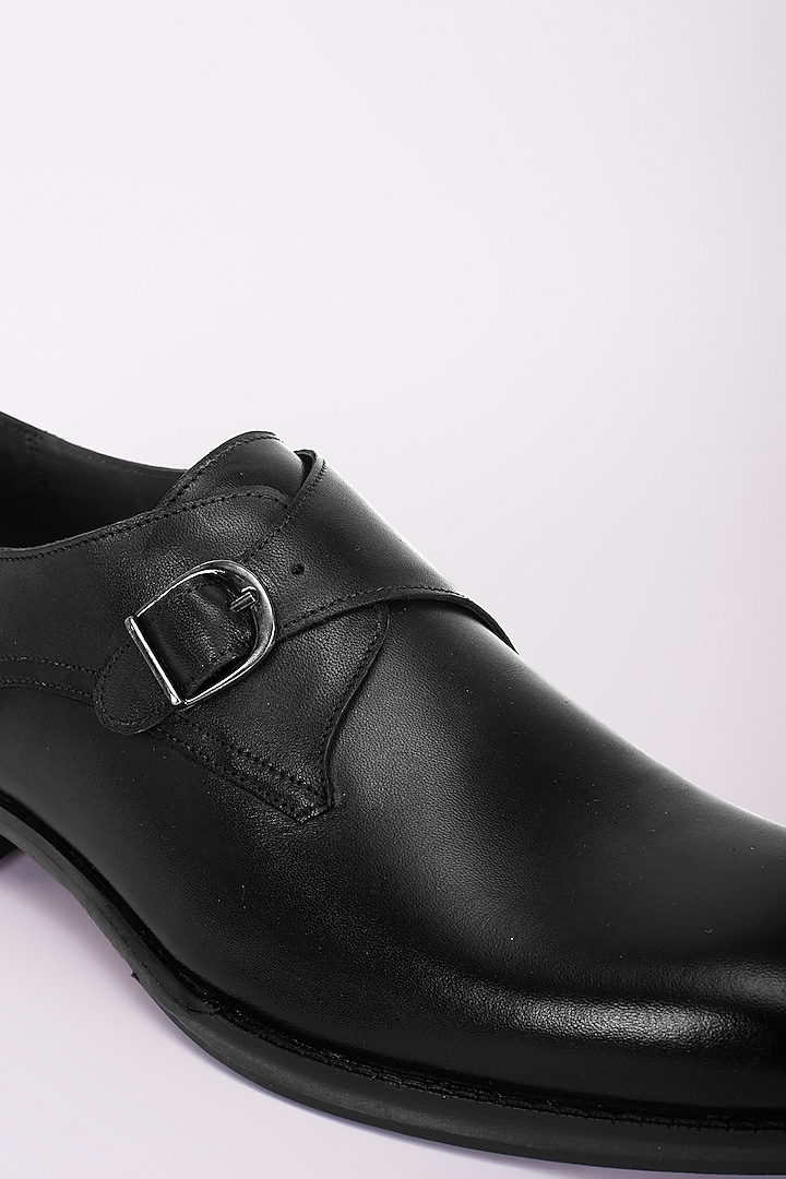 Grey Italian Leather Monk Strap Shoes by Bubber Couture at Pernia's Pop Up Shop