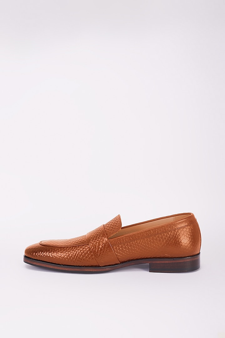 Tan Italian Leather Moccasins by Bubber Couture at Pernia's Pop Up Shop