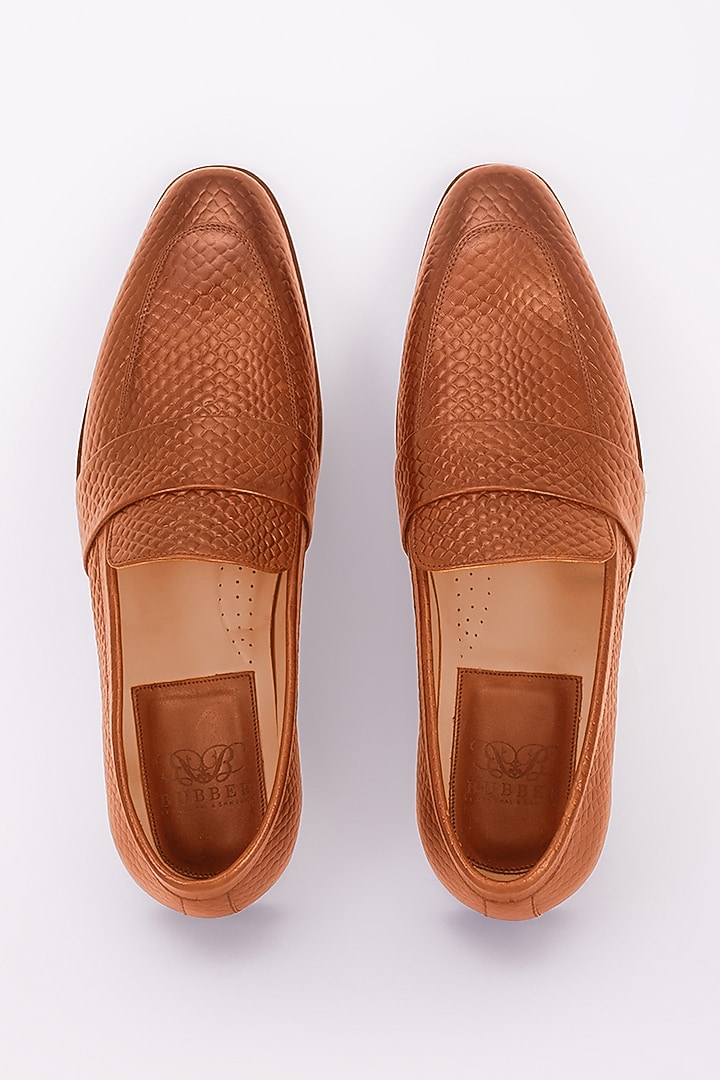 Tan Italian Leather Moccasins by Bubber Couture at Pernia's Pop Up Shop