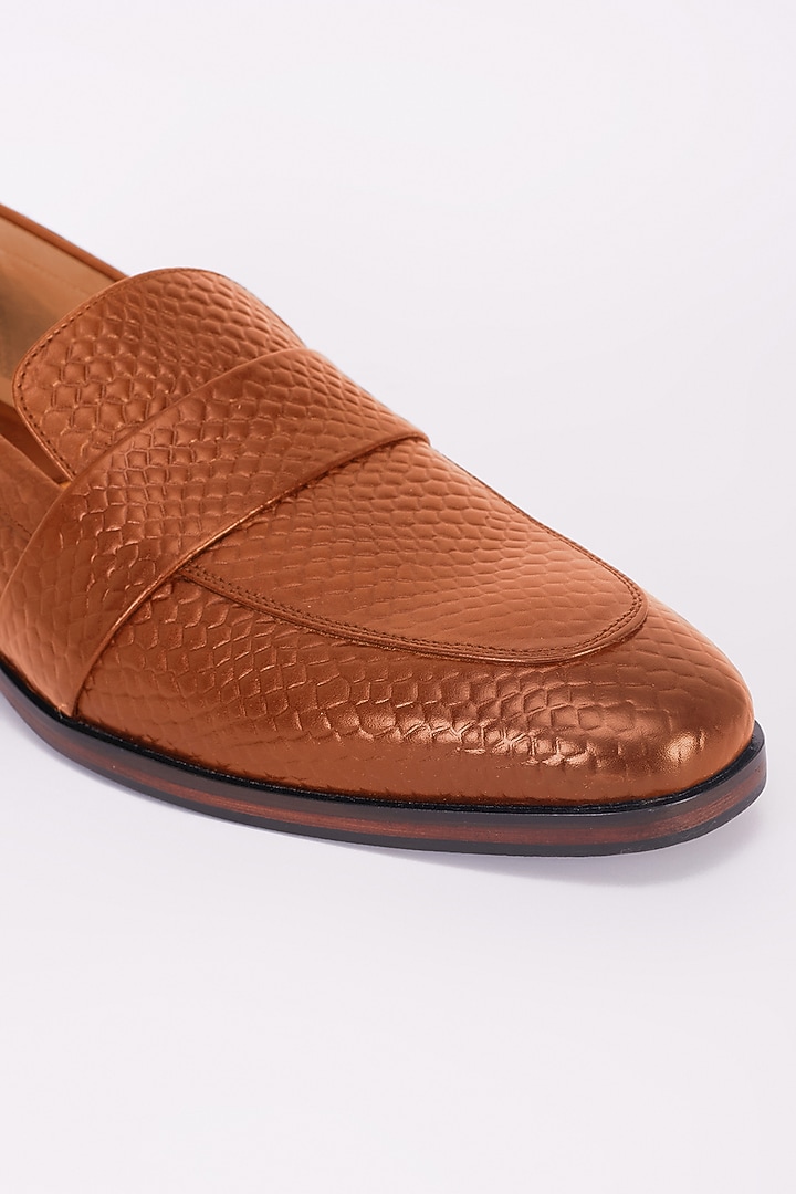 Tan Italian Leather Moccasins by Bubber Couture at Pernia's Pop Up Shop