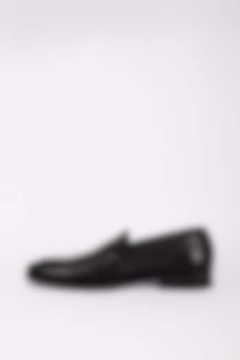 Black Italian Leather Moccasins by Bubber Couture at Pernia's Pop Up Shop