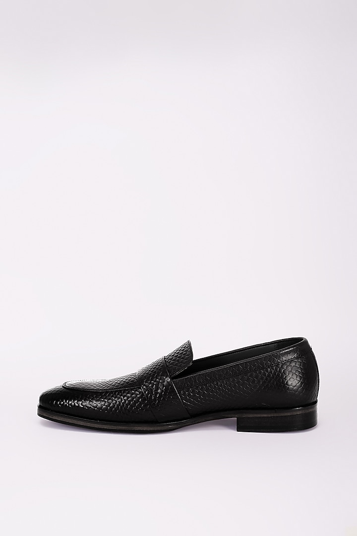 Black Italian Leather Moccasins by Bubber Couture at Pernia's Pop Up Shop