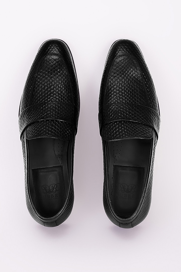 Black Italian Leather Moccasins by Bubber Couture at Pernia's Pop Up Shop