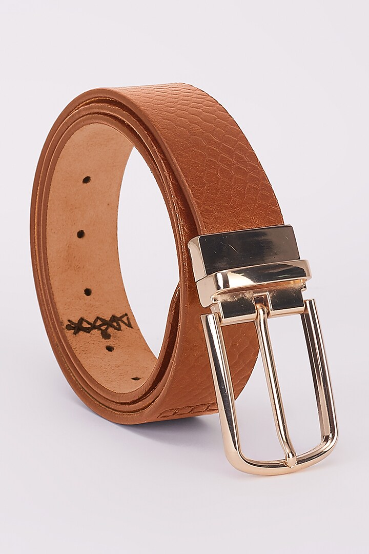 Tan Italian Leather Moccasins & Belt by Bubber Couture at Pernia's Pop Up Shop