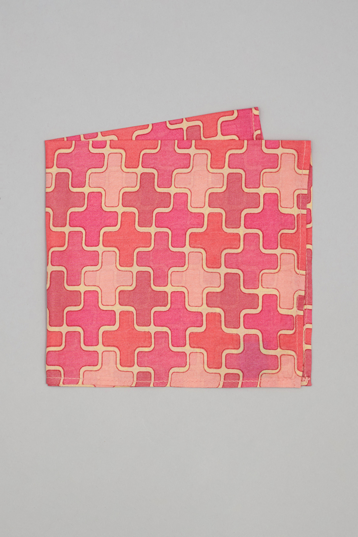 Pink Printed Pocket Square by Bubber Couture at Pernia's Pop Up Shop