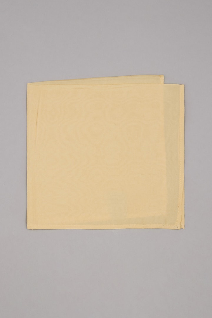 Cream Pure Silk Pocket Square by Bubber Couture