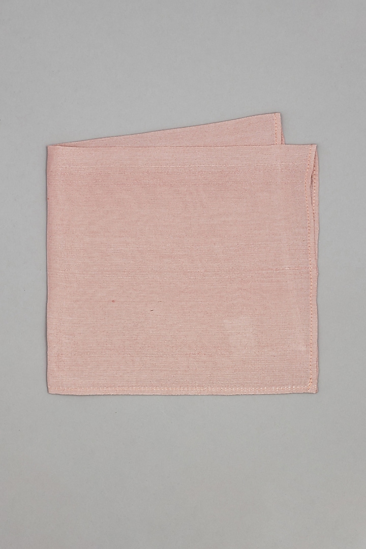 Baby Pink Pure Silk Pocket Square by Bubber Couture