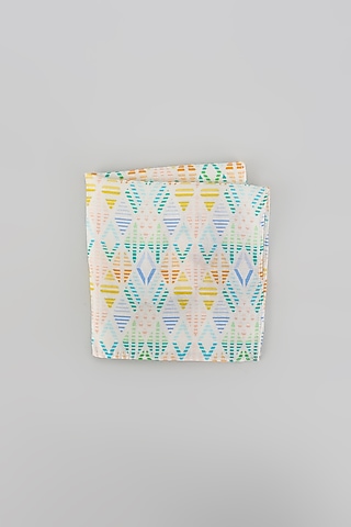 Multi-Colored Silk Dash Digital Printed Pocket Square by Bubber Couture