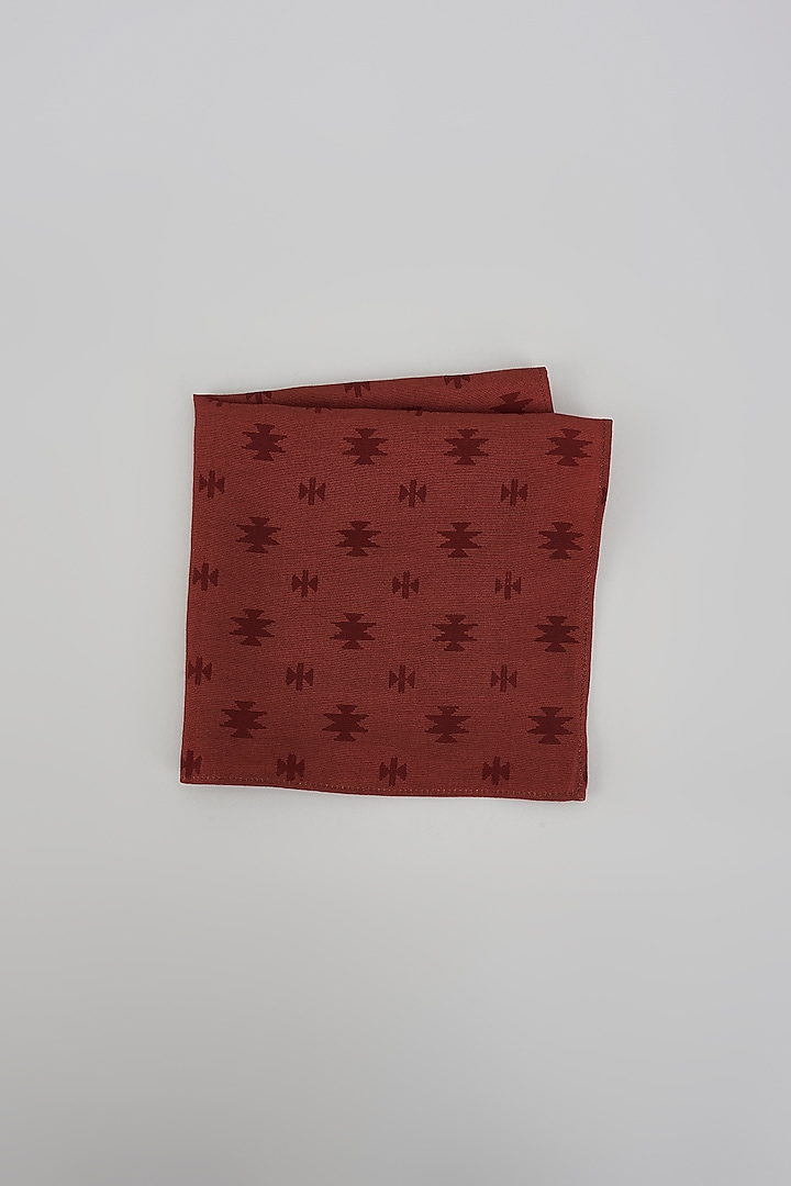 Merlot Cotton Soundwave Digital Printed Pocket Square by Bubber Couture at Pernia's Pop Up Shop