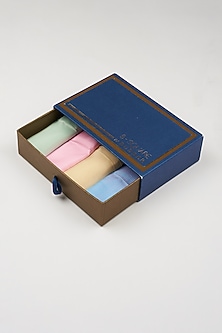Multi Colored Solid Pastel Pocket Squares (Set Of 4) by Bubber Couture-ACCESSORIES AS GIFTS