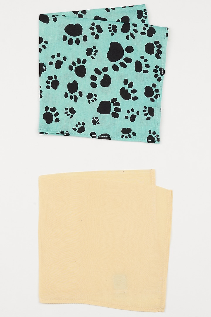 Peach & Blue Pastel Pocket Squares (Set Of 2) by Bubber Couture at Pernia's Pop Up Shop