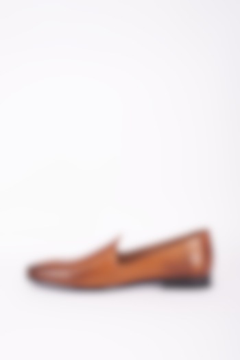 Tan Italian Leather Mojaris by Bubber Couture at Pernia's Pop Up Shop