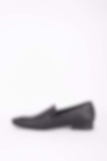 Black Italian Leather Mocassin Shoes by Bubber Couture at Pernia's Pop Up Shop