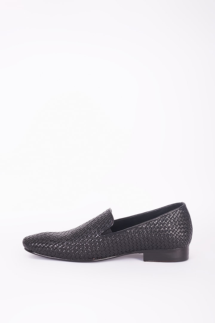 Black Italian Leather Mocassin Shoes by Bubber Couture at Pernia's Pop Up Shop