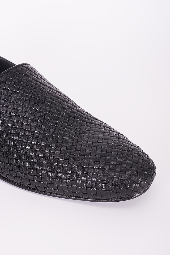 Black Italian Leather Mocassin Shoes by Bubber Couture at Pernia's Pop Up Shop