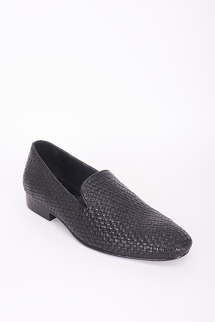 Black Italian Leather Mocassin Shoes by Bubber Couture at Pernia's Pop Up Shop
