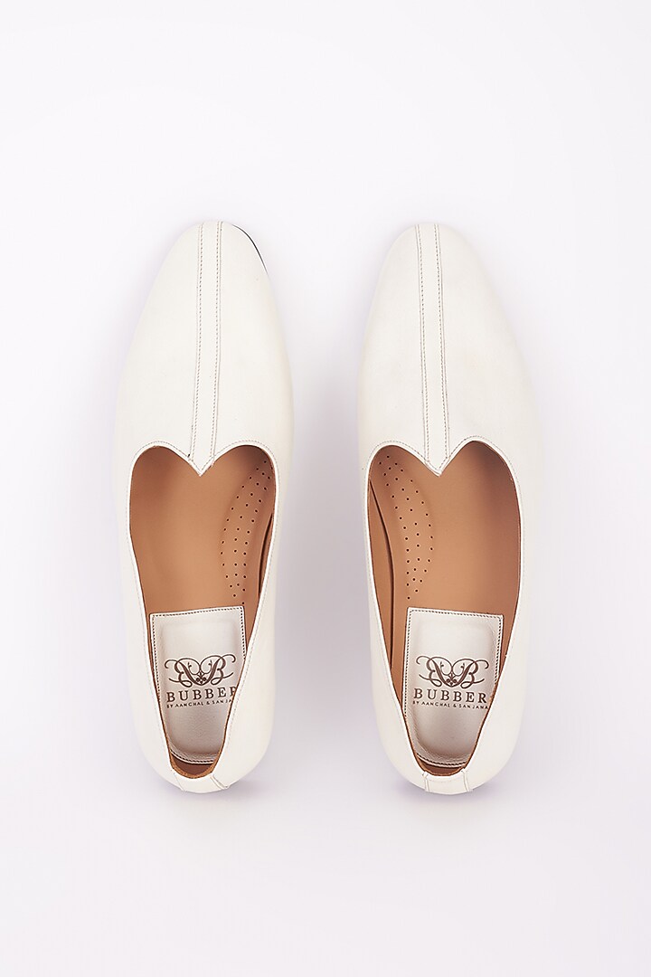 Off-White Italian Leather Mojaris by Bubber Couture at Pernia's Pop Up Shop