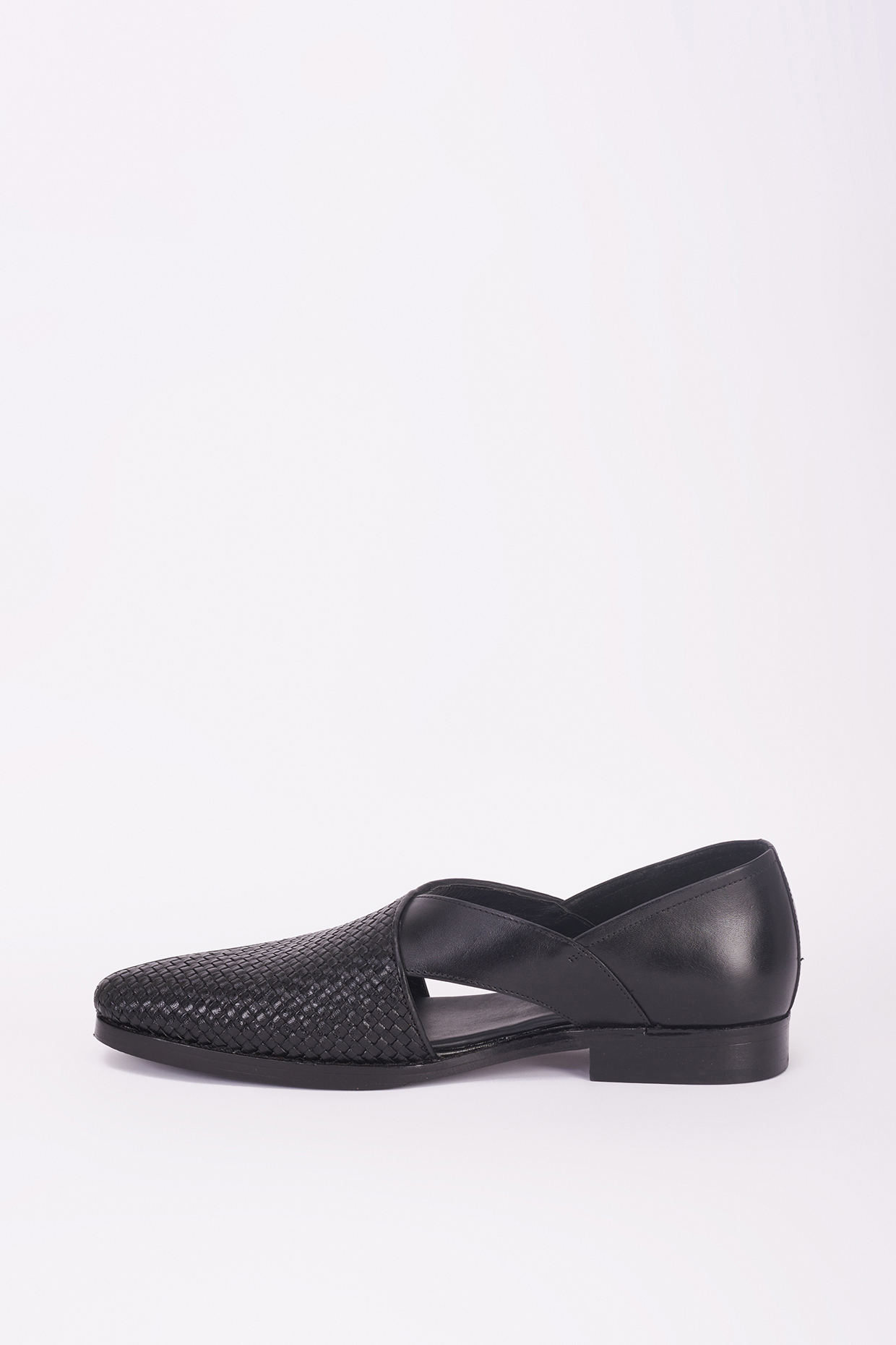 Black Italian Leather Peshawari Sandals by Bubber Couture