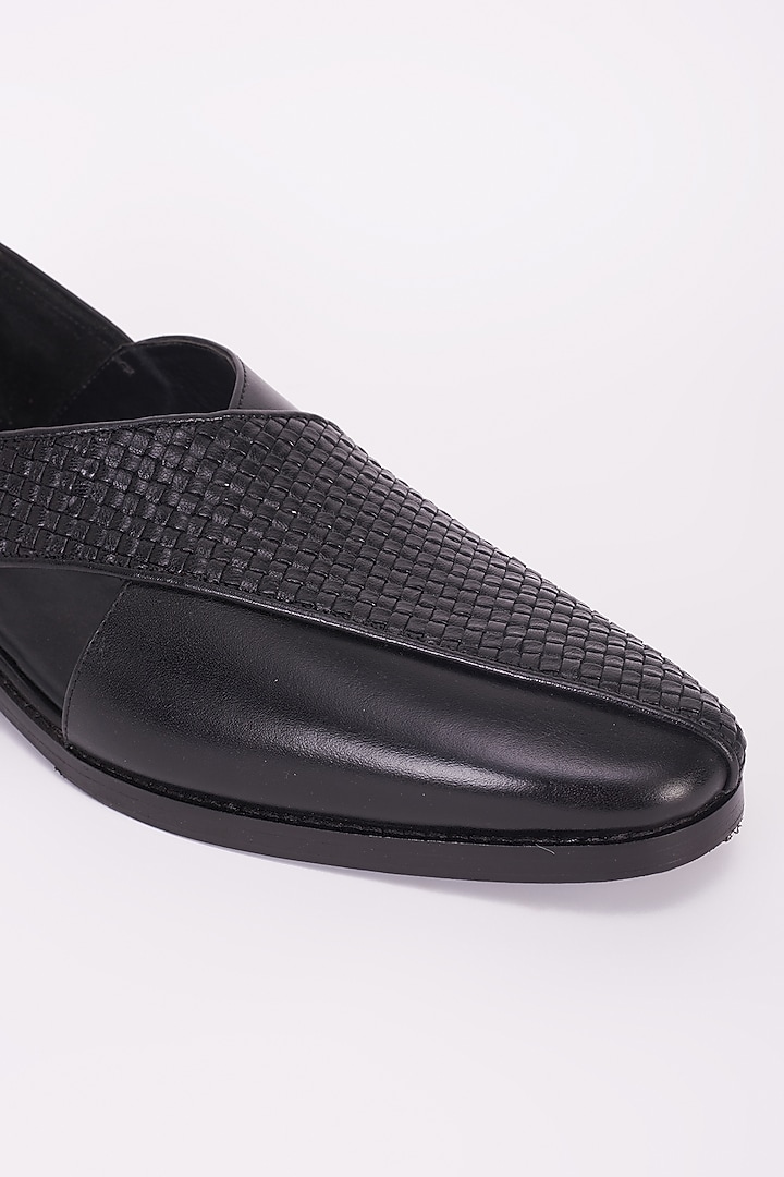 Black Italian Leather Peshawari Sandals by Bubber Couture at Pernia's Pop Up Shop
