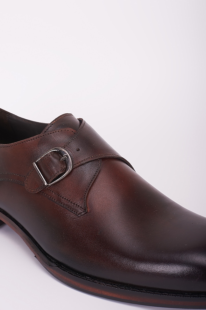 Dark Brown Italian Leather Shoes by Bubber Couture at Pernia's Pop Up Shop