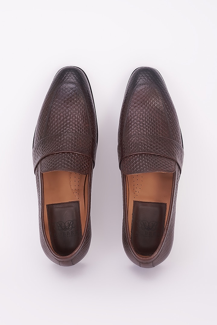 Brown Italian Leather Shoes With Belt by Bubber Couture at Pernia's Pop Up Shop