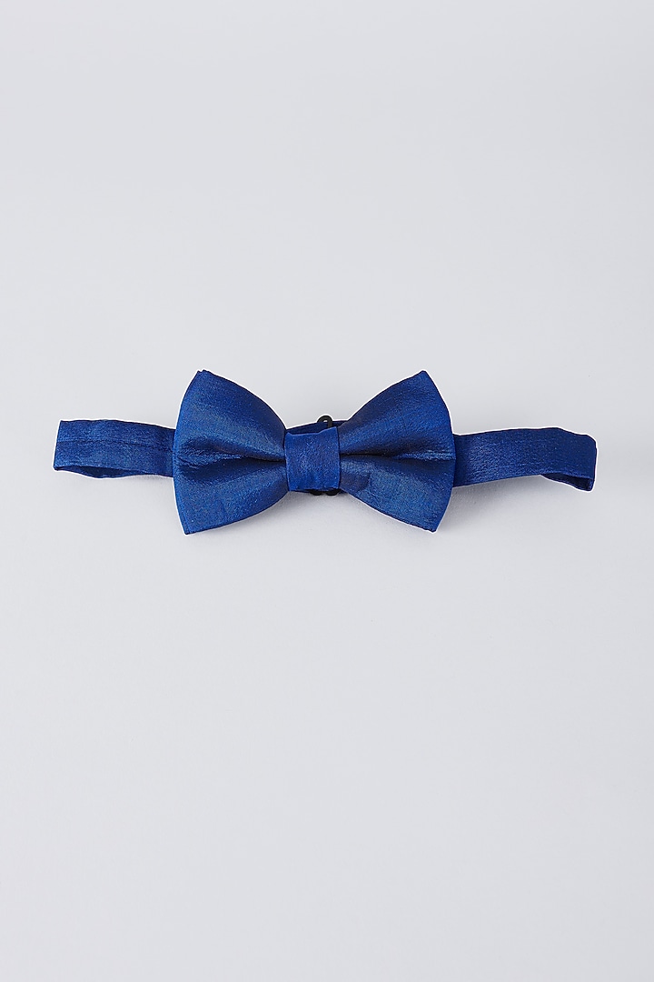Royal Blue Pure Silk Pocket Square & Bow Tie (Set of 2) by Bubber Couture at Pernia's Pop Up Shop