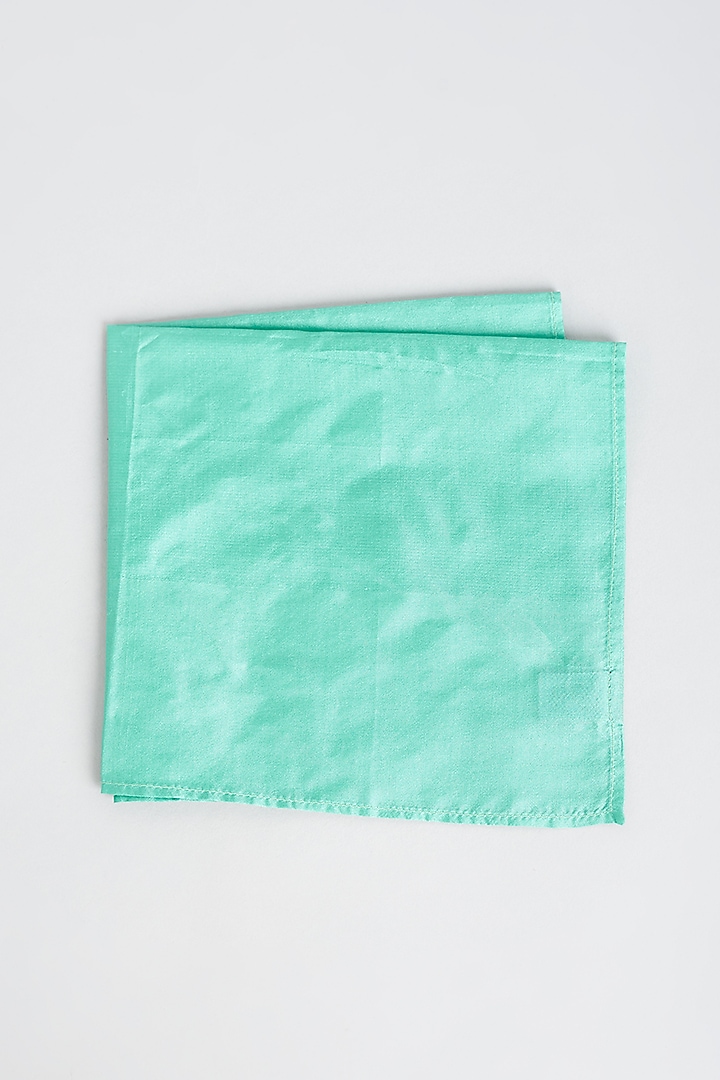 Turquoise Pure Silk Pocket Square by Bubber Couture