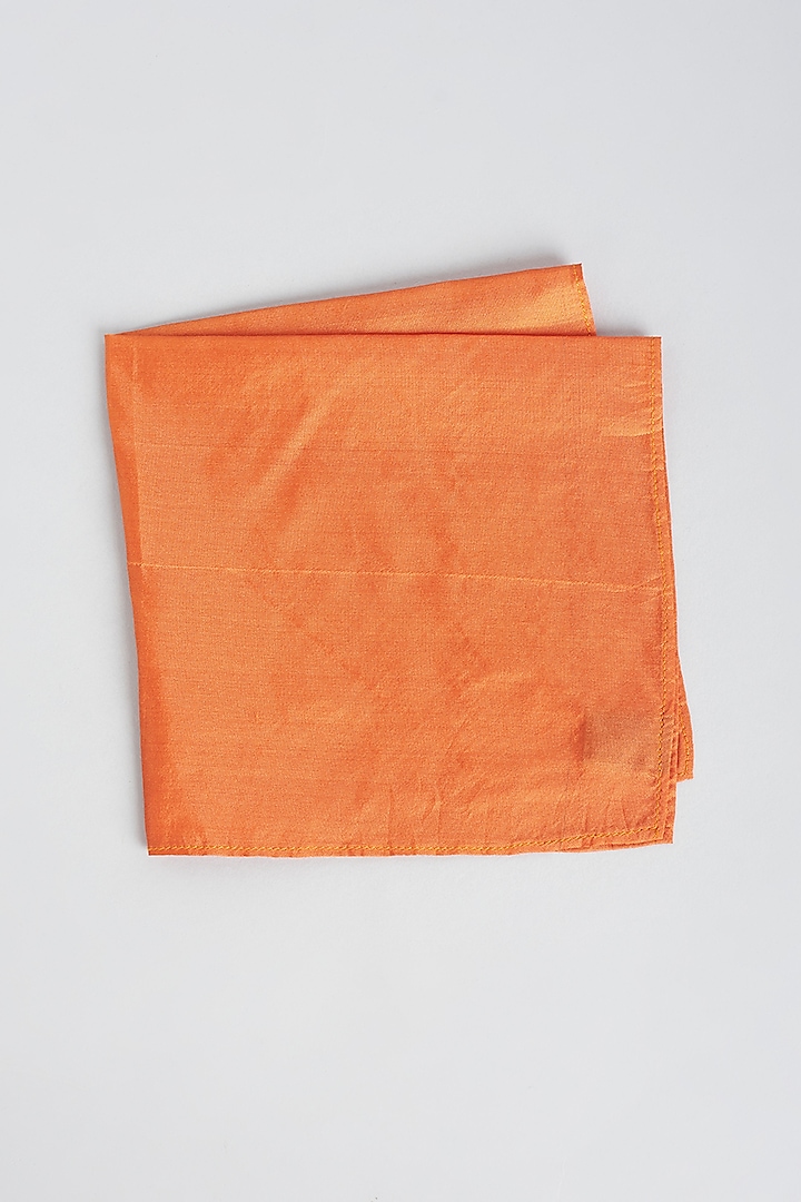 Rust Pure Silk Pocket Square by Bubber Couture