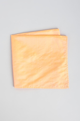 Yellow Pure Silk Pocket Square by Bubber Couture
