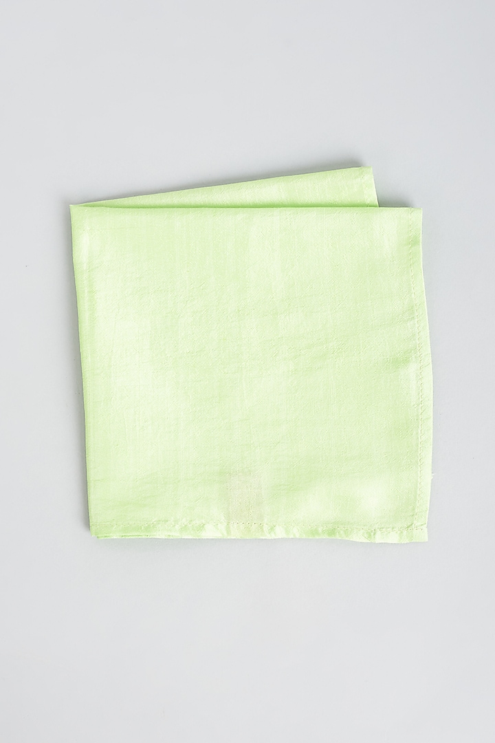 Lime Green Pure Silk Pocket Square by Bubber Couture