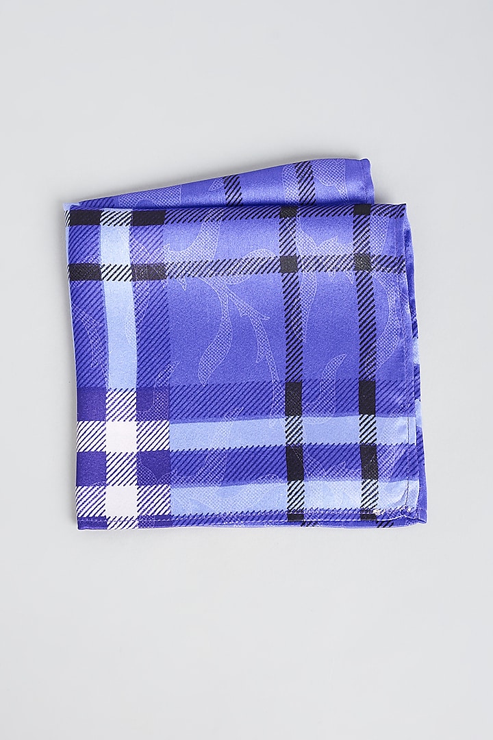 Oxford Purple Printed Pocket Square by Bubber Couture
