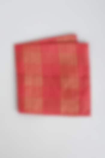 Red Printed Pocket Square by Bubber Couture