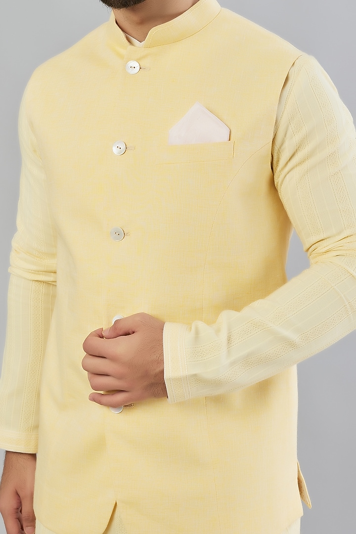 Yellow Linen Bundi Jacket by Bubber Couture at Pernia's Pop Up Shop