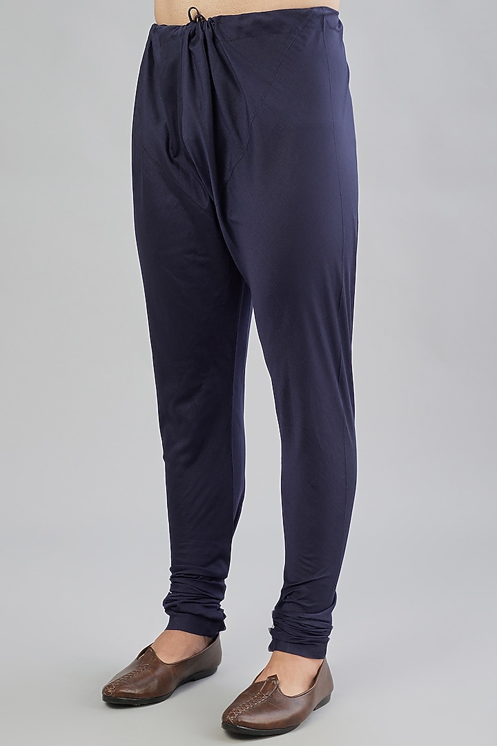 Navy Cotton Silk Kurta Set by Bubber Couture at Pernia's Pop Up Shop